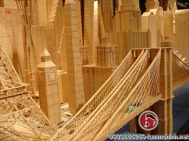 Mô hình kiến trúc bằng tăm Mô hình kiến trúc bằng tăm