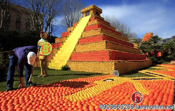 Mô hình kiến trúc độc đáo làm từ chanh Mô hình kiến trúc độc đáo làm từ chanh