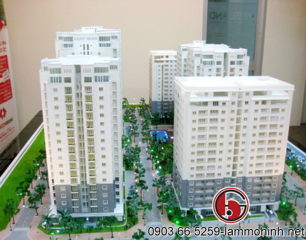Toàn cảnh mô hình kiến trúc dự án nhìn từ công viên Toàn cảnh mô hình kiến trúc dự án nhìn từ công viên