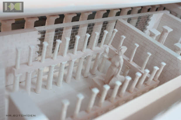 Bên trong đề thờ với mô hình tượng nữ thần Bên trong đề thờ với mô hình tượng nữ thần