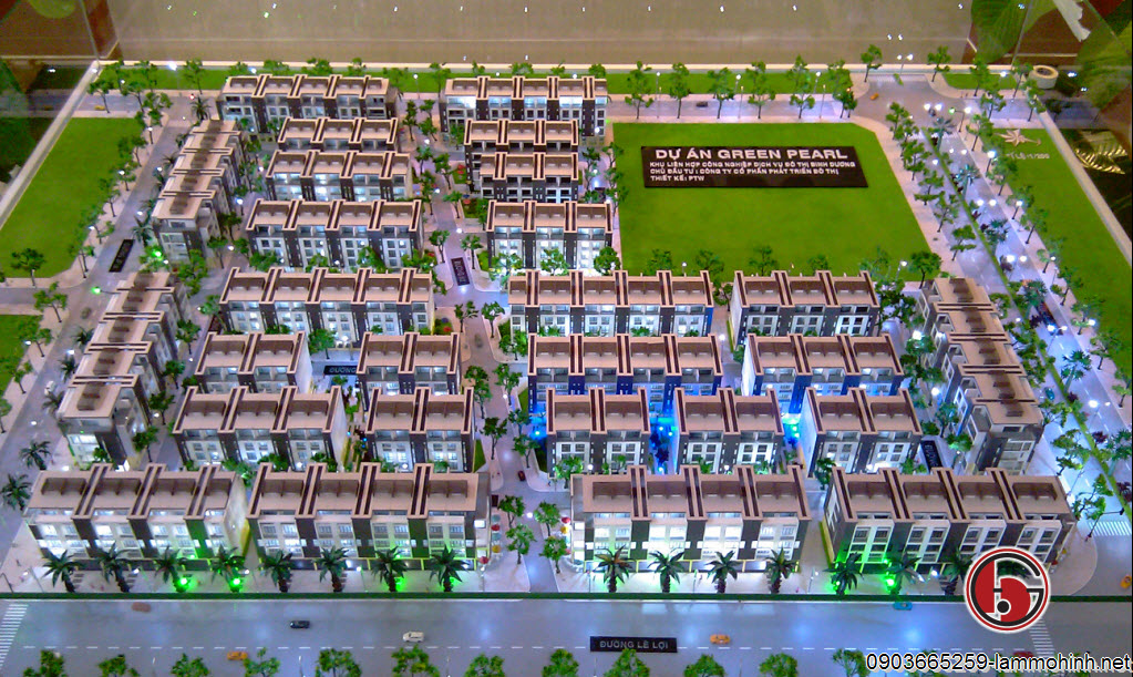 Mô hình kiến trúc  khu nhà ở trên trục đường DT6 với ánh sáng rực rỡ Mô hình kiến trúc  khu nhà ở trên trục đường DT6 với ánh sáng rực rỡ