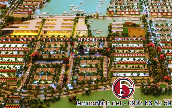 Cận cảnh một góc khu ở gồm các mô hình kiến trúc biệt thự và nhà liên kế Cận cảnh một góc khu ở gồm các mô hình kiến trúc biệt thự và nhà liên kế