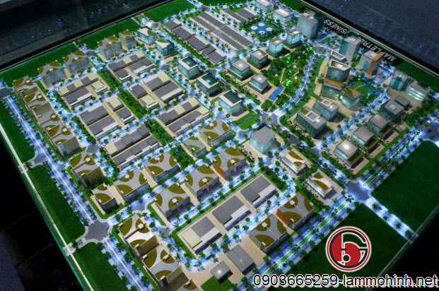 Hệ thống chiếu sáng của mô hình được đầu tư với nhiều đèn đường và đèn công trình Hệ thống chiếu sáng của mô hình được đầu tư với nhiều đèn đường và đèn công trình