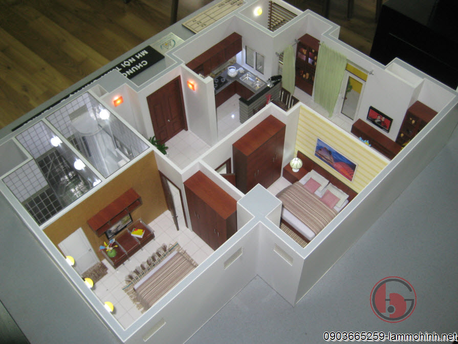 Mô hình nội thất căn hộ E - view 1 Mô hình nội thất căn hộ E - view 1