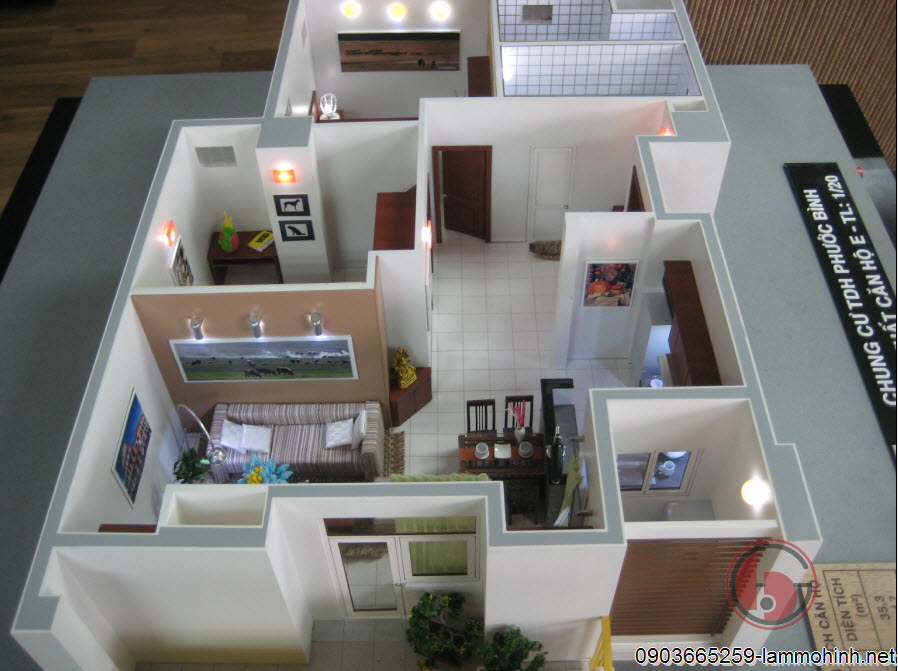 Mô hình nội thất căn hộ E - view 3 Mô hình nội thất căn hộ E - view 3