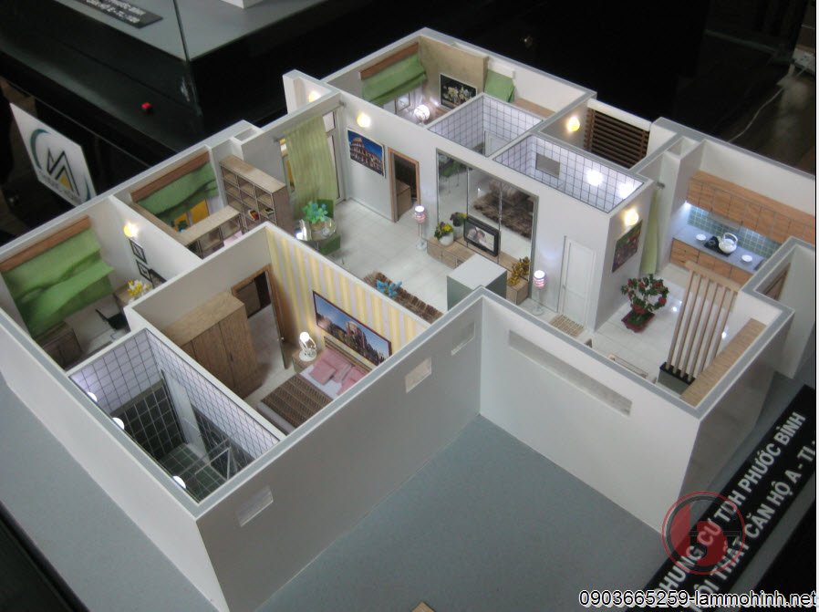 Mô hình nội thất căn hộ A - view 2 Mô hình nội thất căn hộ A - view 2