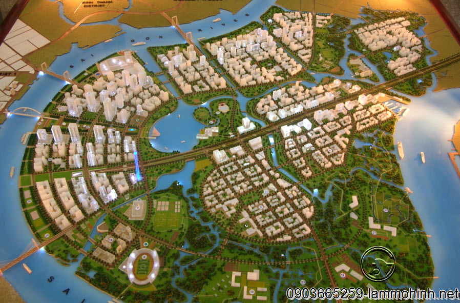 Toàn cảnh mô hình quy hoạch khu đô thị mới Thủ Thiêm Toàn cảnh mô hình quy hoạch khu đô thị mới Thủ Thiêm