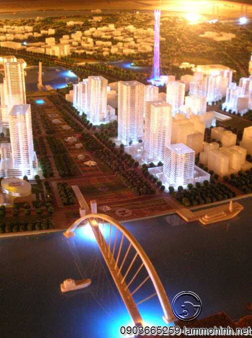 Mô hình cầu bộ hành và quảng trường khu đô thị mới Thủ Thiêm Mô hình cầu bộ hành và quảng trường khu đô thị mới Thủ Thiêm