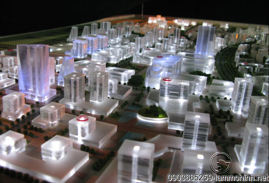 Toàn cảnh mô hình khu trung tâm nhìn từ hướng Tây Toàn cảnh mô hình khu trung tâm nhìn từ hướng Tây