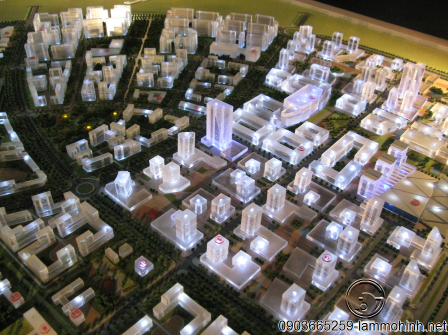 Toàn cảnh mô hình khu trung tâm nhìn từ trên cao Toàn cảnh mô hình khu trung tâm nhìn từ trên cao