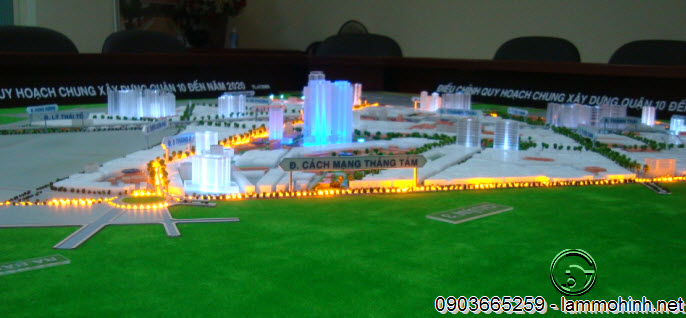 Các công trình cao tầng trong mô hình quy hoạch quận 10 từ hướng quận 3 Các công trình cao tầng trong mô hình quy hoạch quận 10 từ hướng quận 3