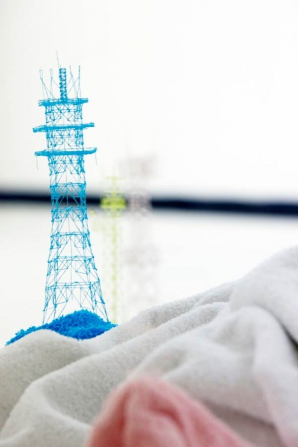 Cận cảnh công trình kiến trúc từ khăn bông Cận cảnh công trình kiến trúc từ khăn bông