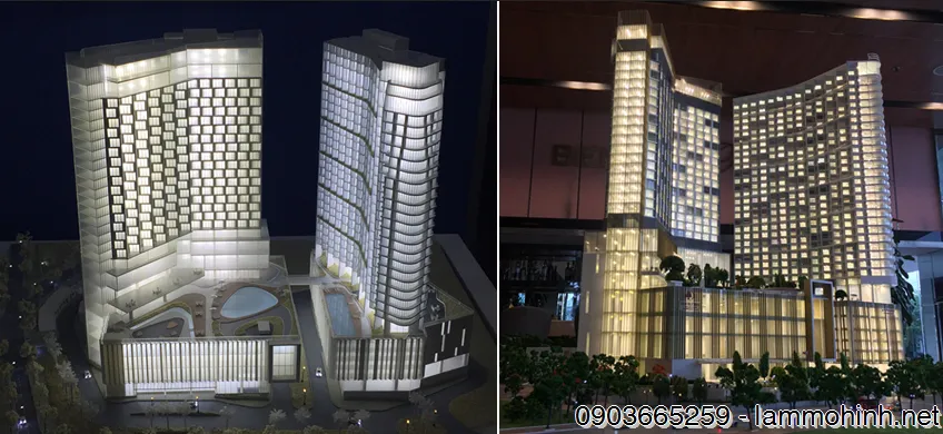 Mô hình kiến trúc Double Tree Hilton Ha Long Bay Resort and Best Western Plus Sail Ha Long Bay Hotel