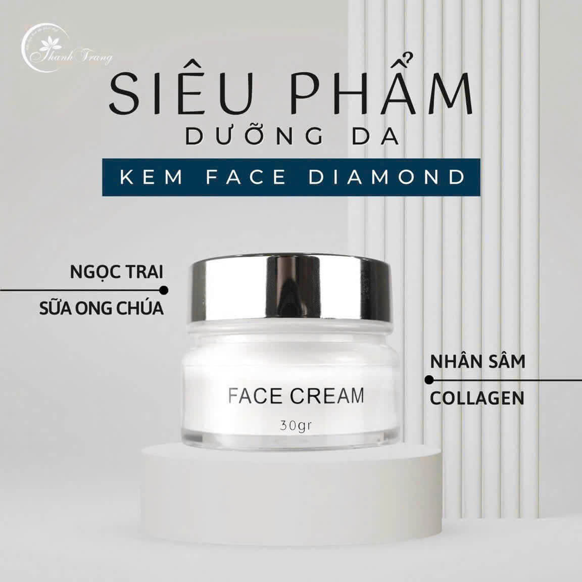 Bộ Diamond Face & Serum Thanh Trang | Chăm sóc và phục hồi da sau tái tạo Bộ Diamond Face & Serum Thanh Trang – Bộ đôi chăm sóc, cấp ẩm và hỗ trợ phục hồi làn da sau tái tạo.