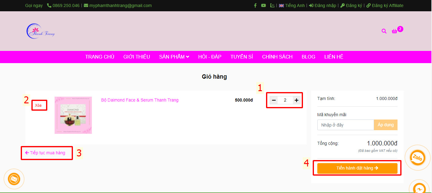 Hướng dẫn mua hàng mỹ phẩm Thanh Trang Vn Hướng dẫn mua hàng mỹ phẩm Thanh Trang Vn