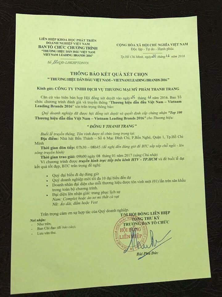 công ty Mỹ phẩm Thanh Trang ra đời công ty Mỹ phẩm Thanh Trang ra đời