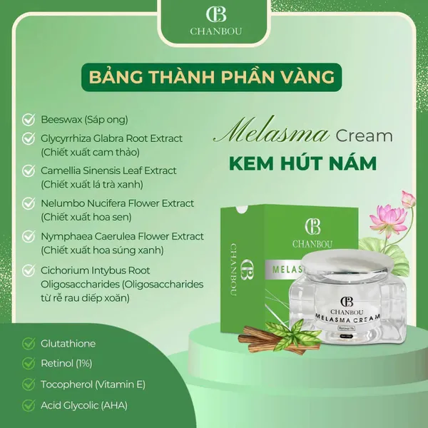 Melasma Cream - Kem Hút Nám Chanbou