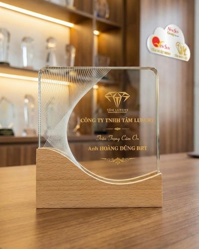 Kỷ niệm chương pha lê, Kỷ niệm chương gỗ vuông đẹp (2)