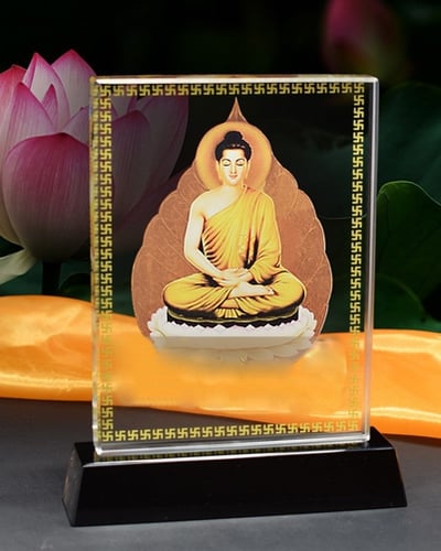 in hình lên pha lê, pha lê may mắn, hình phật