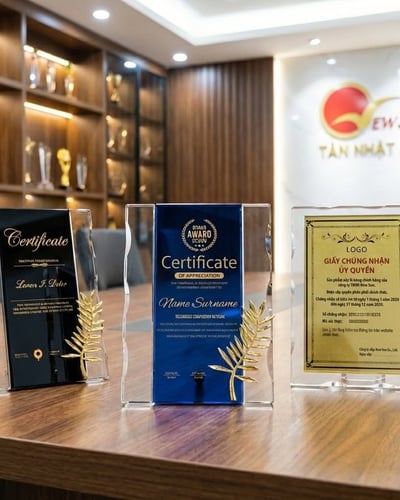 Bảng vinh danh, biểu trưng pha lê