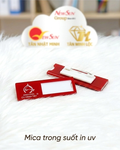 Bảng Tên Thay Tên Nhân Viên Cài Áo - Mica