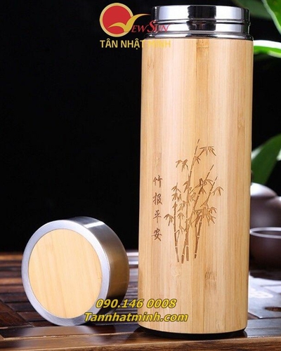 Bình giữ nhiệt gỗ làm quà tặng, khắc logo ( Nhận Đặt SL lớn) 5