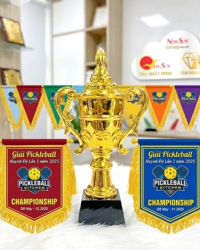 Cờ Lưu Niệm Pickleball Đẹp, May Cờ Lưu Niệm Nhiều Màu Cho Giải 