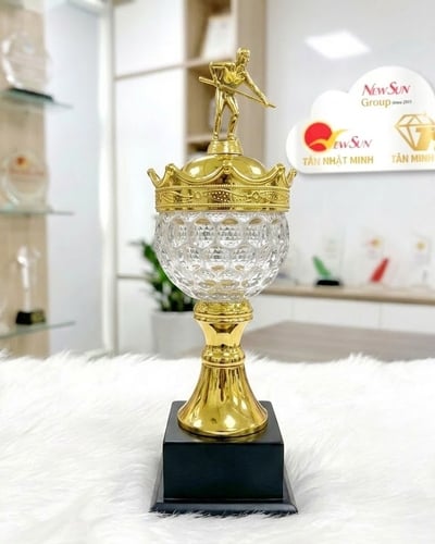 Cúp Bida pha lê đẹp sang trọng