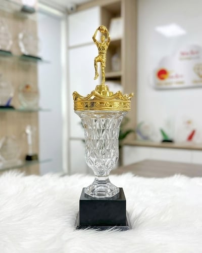 Mẫu Cúp Bóng Chuyền, Cúp Bóng Rổ Pha Lê Cao Cấp
