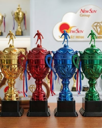 Mẫu Cúp Bóng Đá Lưu Niệm Đẹp Đa Màu 1