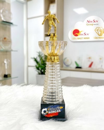 Cúp Bóng Đá Pha Lê Đế Gỗ