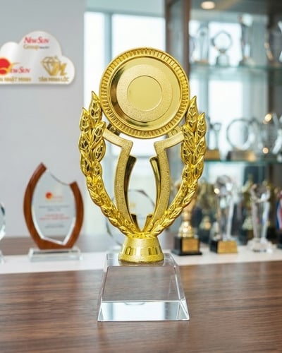 Cúp nhựa giá rẻ viền bông lúa 27