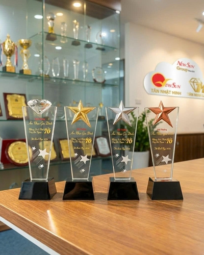 Cúp vinh danh, Cúp pha lê ngôi sap đẹp, Cao cấp -25