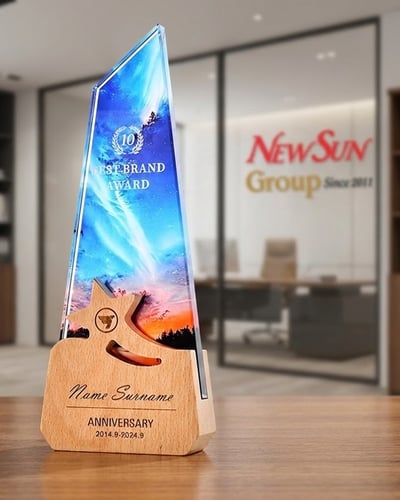 Cúp pha lê sao gỗ đẹp giá rẻ 13