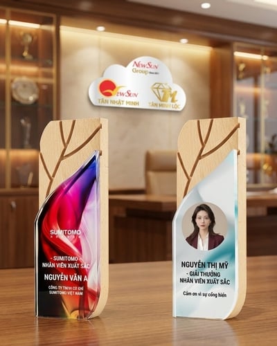 Cúp vinh danh, Cúp gỗ đẹp, Cao cấp -6