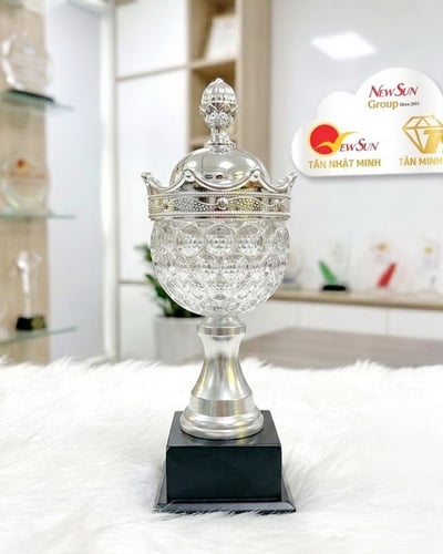  Cúp Tennis Chén Pha Lê Chân Kim Loại Bạc 