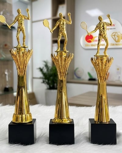  Cúp Tennis Kim Loại Đế Gỗ 