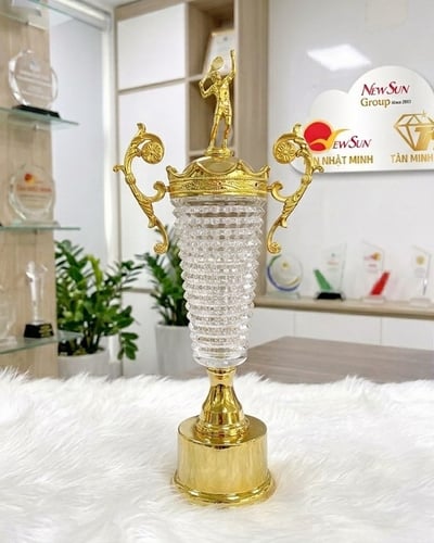  Cúp Tennis Pha Lê Chân Kim Loại Cao Cấp 