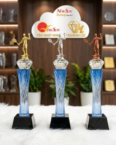  Cúp Tennis Thân Xoắn Sọc Xanh 