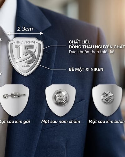 Làm Huy Hiệu Mạ BẠC Đẹp Cao Cấp Theo Yêu Cầu - CÔNG NGHỆ ĐÚC KHUÔN 