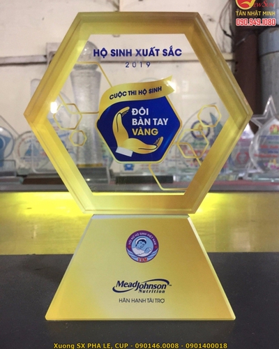 kỷ niệm chương Pha lê, in hình logo công ty