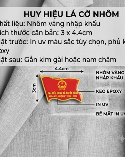In Huy Hiệu Cài Áo Lá Cờ Nhôm
