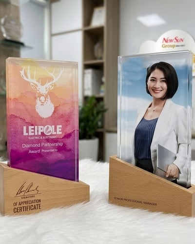 Kỷ niệm chương Pha lê siêu đẹp nhập khẩu In Hình