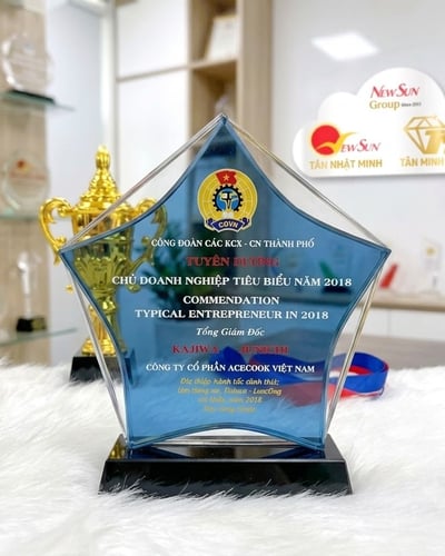 Kỷ niệm chương pha lê bát giác ngôi sao kiểu