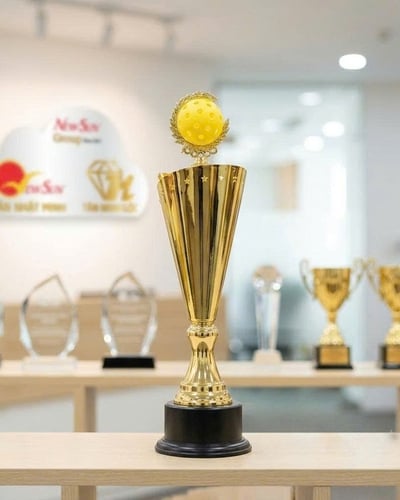 Cúp Pickleball Kim Loại Đẹp Mới Nhập - Mẫu Ngọn Đuốc