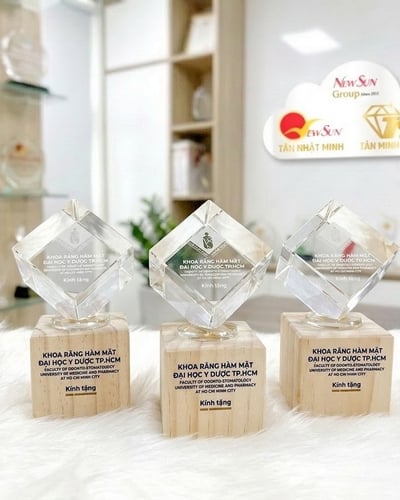 Khối Quà Tặng Pha lê 3D, 2D Đế Gỗ - Cho Công Ty, Đoàn Thể