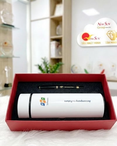 Bộ Giftset Quà Tặng Doanh Nghiệp & Nhân Viên: Bình & Bút