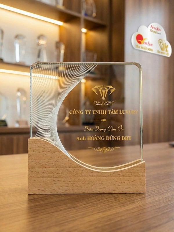 Kỷ niệm chương pha lê, Kỷ niệm chương gỗ vuông đẹp (2)