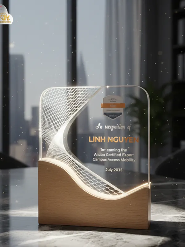 Kỷ niệm chương pha lê, Kỷ niệm chương gỗ vuông đẹp (2)