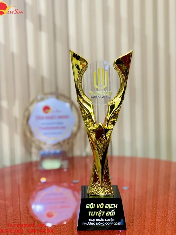 Cúp lưu niệm mạ vàng 15